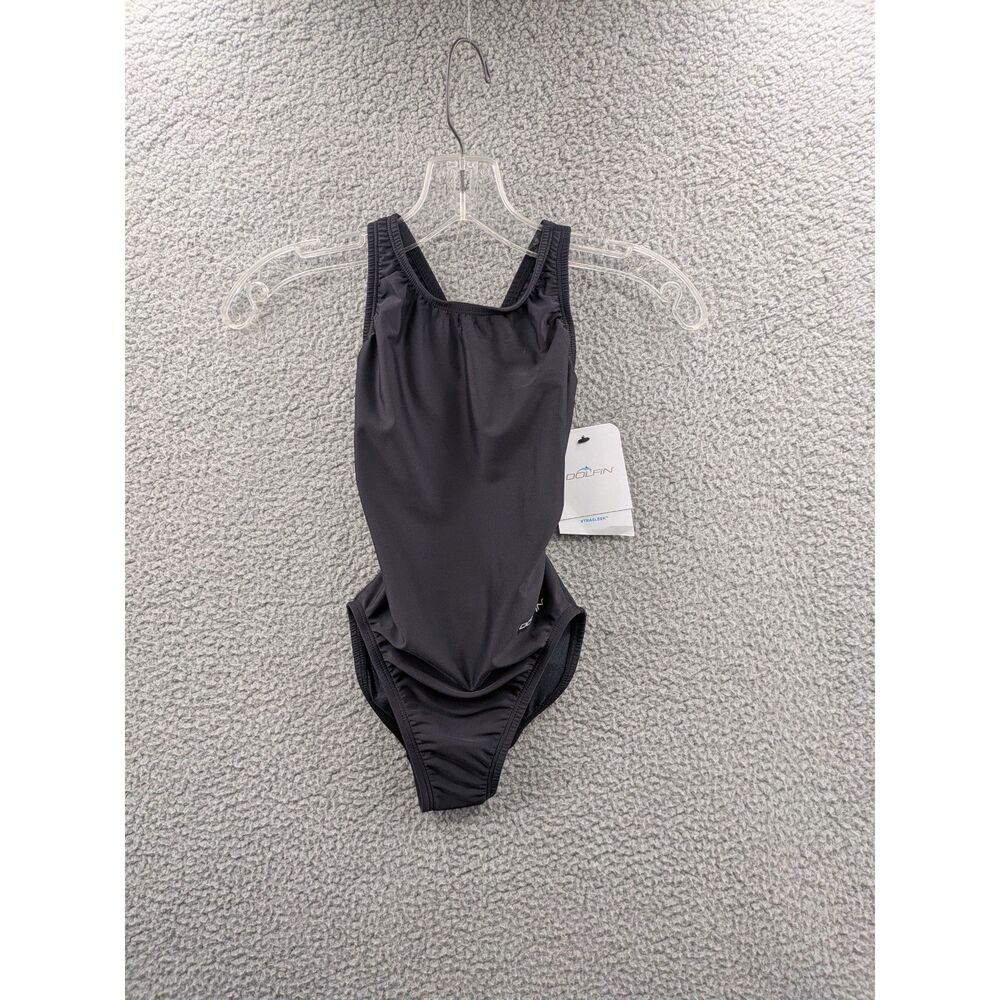 NWT Dolfin Women's size 26 XtraSleek Solid Black Swimsuit Competition training
